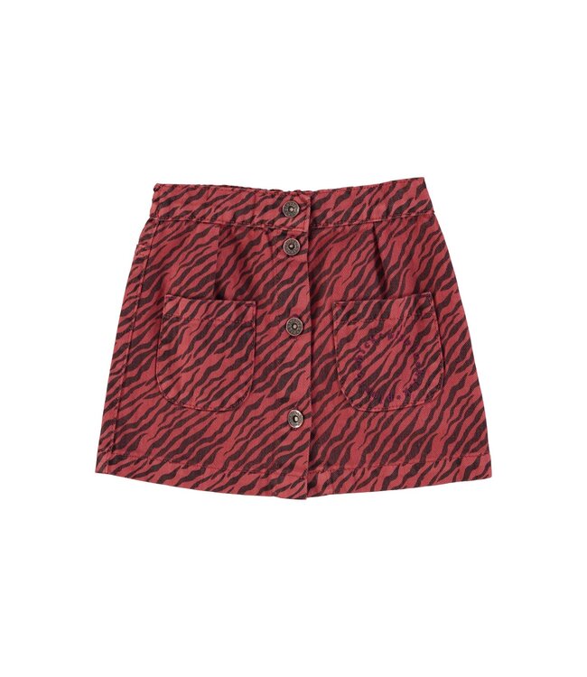 Piupiuchick Short skirt | Bordeaux w/ zebra print