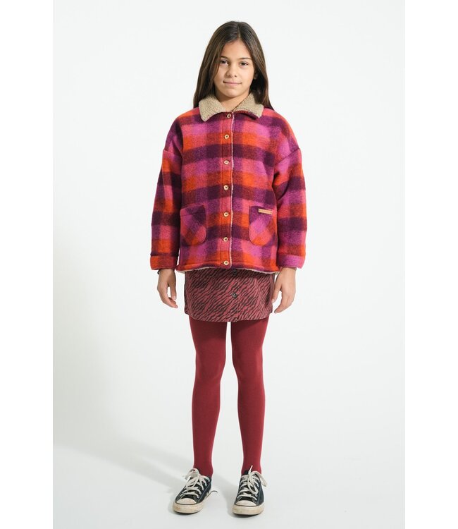 Piupiuchick Short skirt | Bordeaux w/ zebra print