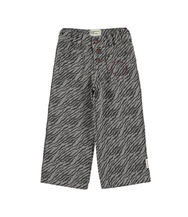 Piupiuchick Flare trousers | Grey w/ zebra print