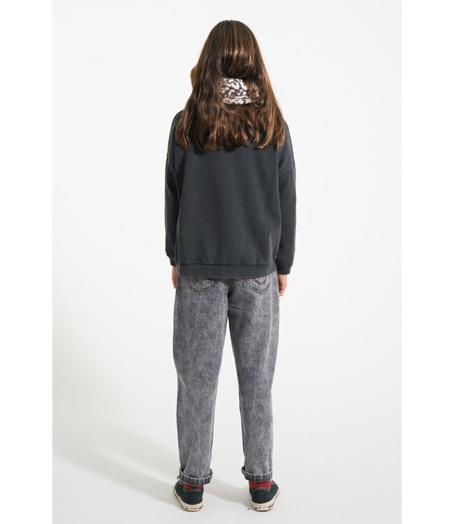 Piupiuchick Mom fit trousers | Washed Black denim