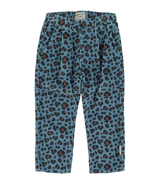 Piupiuchick Unisex trousers | Blue w/ animal print