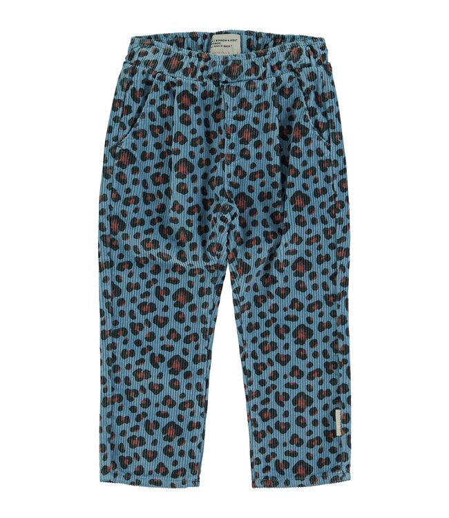 Piupiuchick Unisex trousers | Blue w/ animal print