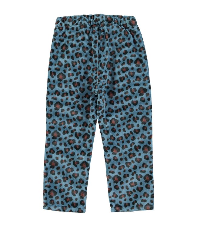 Piupiuchick Unisex trousers | Blue w/ animal print