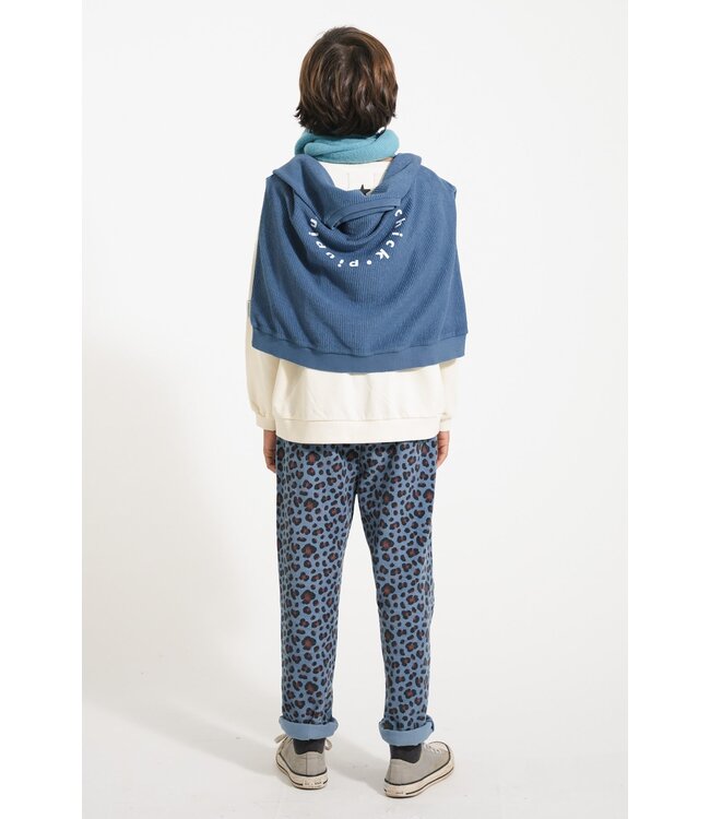 Piupiuchick Unisex trousers | Blue w/ animal print