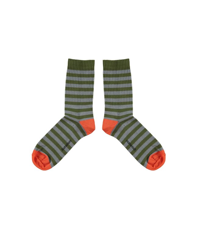 Piupiuchick Short socks | Green & blue stripes