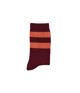Piupiuchick Socks | Bordeaux w/ orange stripes
