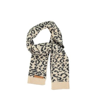 Piupiuchick Knitted scarf | Light pink w/ animal print