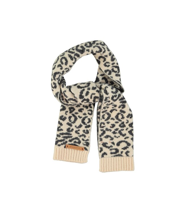 Piupiuchick Knitted scarf | Light pink w/ animal print