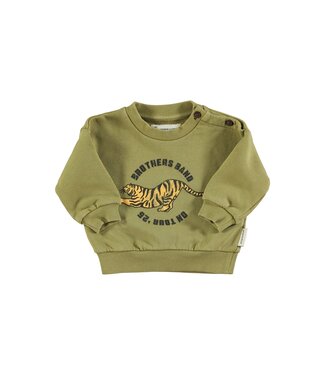 Piupiuchick Sweatshirt | Olive green w/ tiger print B