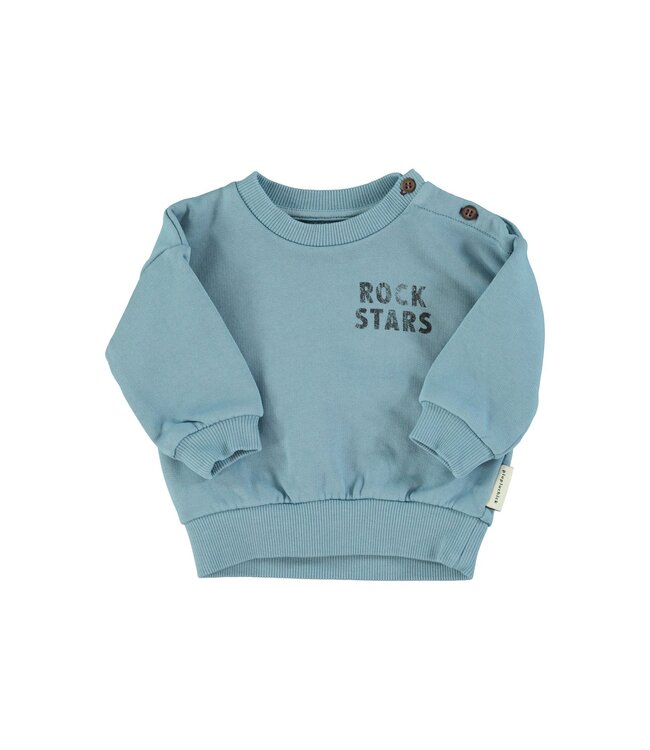 Piupiuchick Sweatshirt | Blue w/ "rock stars" print B