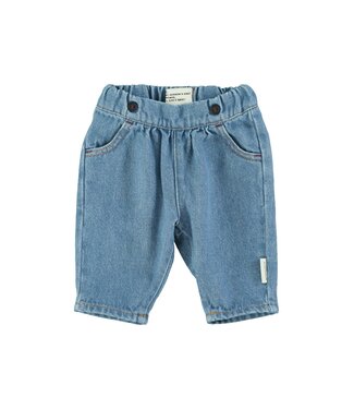 Piupiuchick Baby trousers | Washed navy denim