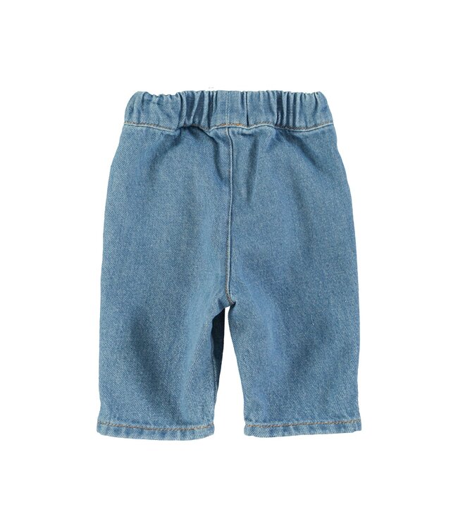 Piupiuchick Baby trousers | Washed navy denim