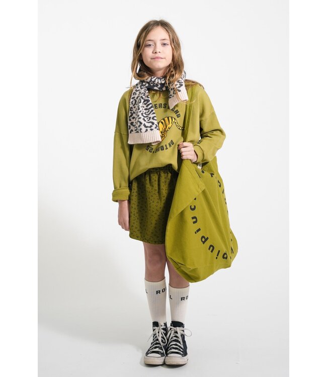 Piupiuchick Sweatshirt | Olive green w/ tiger print