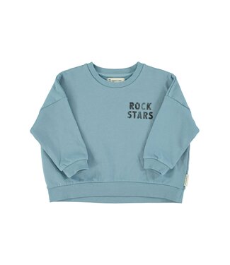 Piupiuchick Sweatshirt | Blue w/ "rock stars" print