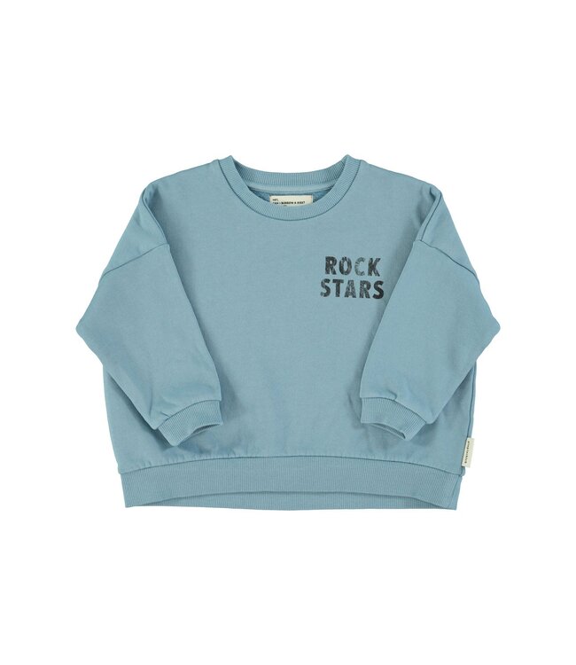 Piupiuchick Sweatshirt | Blue w/ "rock stars" print