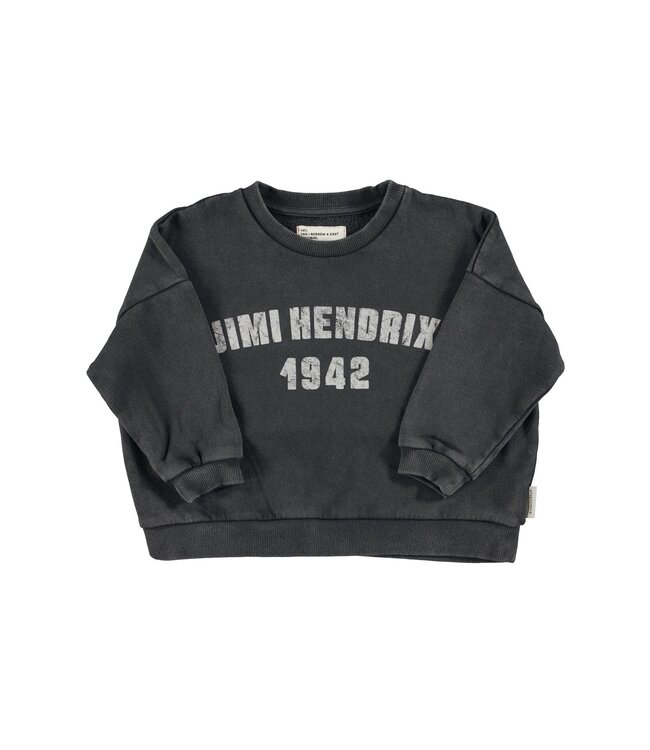Piupiuchick Sweatshirt |Faded black w/ "Jimi Hendrix" print