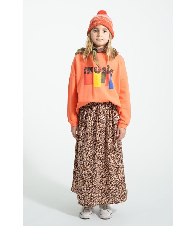 Piupiuchick Sweatshirt | Orange w/ "music" print