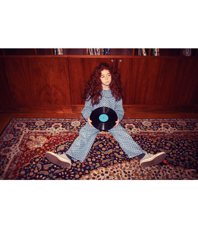 Piupiuchick Jacket | Washed blue denim w/ black hearts