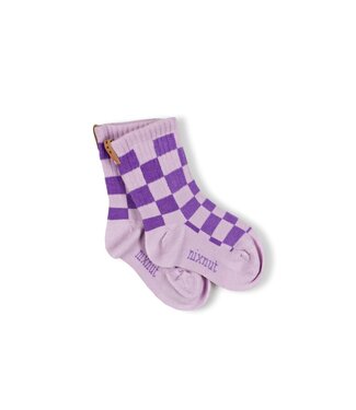 NixNut Checkered Socks Purple