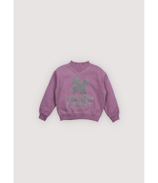 The New Society TNS Logo Rib Collar Sweatshirt Grape Bliss