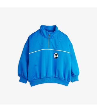 Mini Rodini Ritzratz patch half zip sweatshirt blue