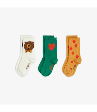 Mini Rodini Bear 3-pack socks - multi