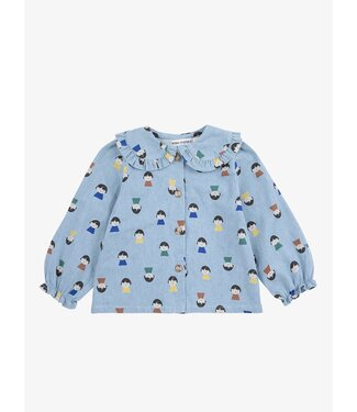 Bobo Choses Game Pawns all over light denim blouse