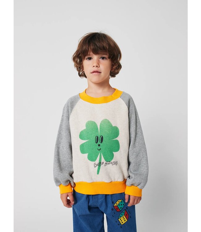 Bobo Choses Lucky Clover ranglan sweatshirt