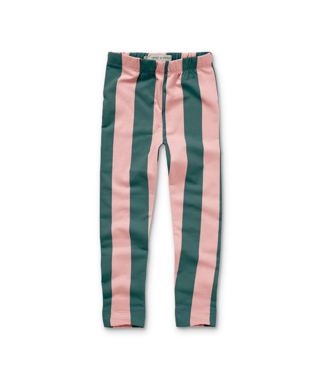 Sproet & Sprout Winter legging block stripe peach parfait