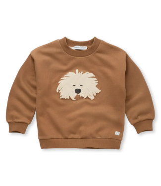 Sproet & Sprout Sweatshirt moustache dog Mocca