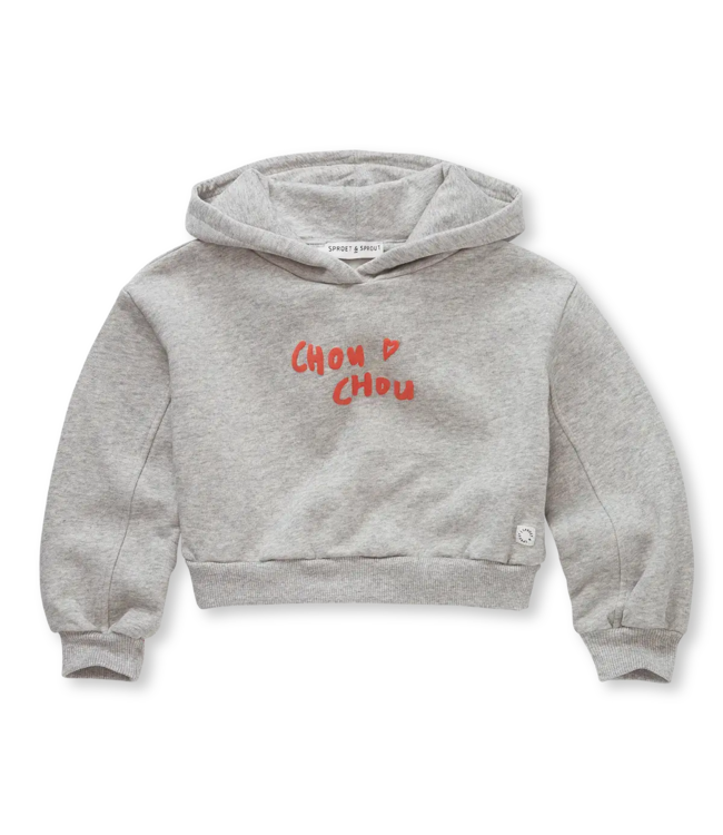 Sproet & Sprout Cropped hooded sweatshirt Grey melee