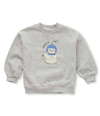 Sproet & Sprout Sweatshirt space cat  Grey melee