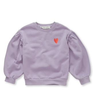 Sproet & Sprout Sweatshirt puff sleeves heart Lavender Sproet & Sprout Sweatshirt puff sleeves heart Lavender