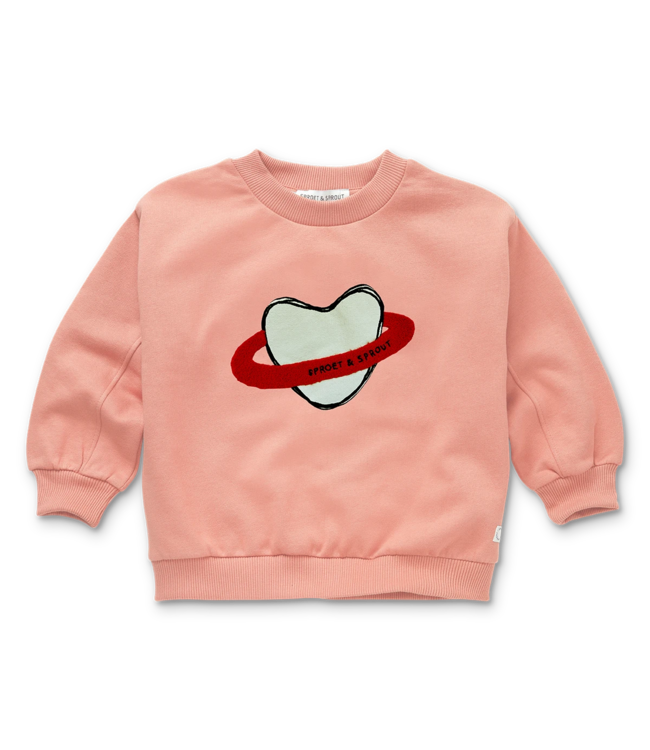 Sproet & Sprout Sweatshirt heart saturn Peach parfait