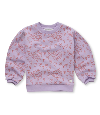 Sproet & Sprout Sweatshirt hearts print Lavender