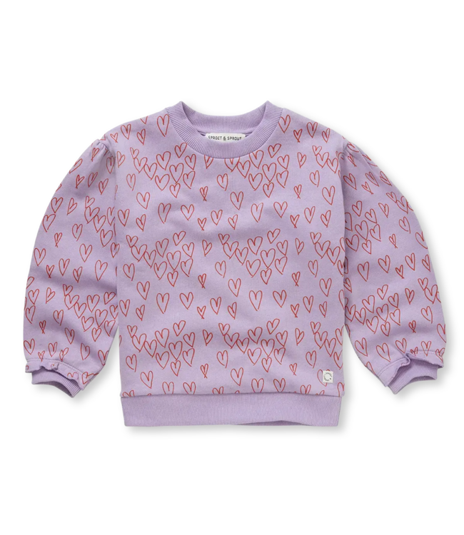Sproet & Sprout Sweatshirt hearts print Lavender