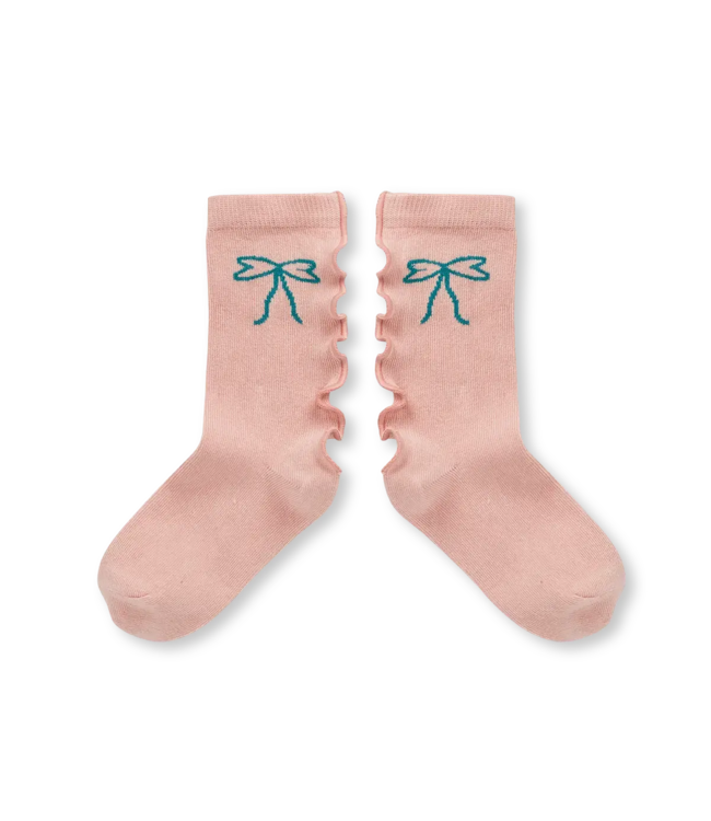Sproet & Sprout Socks bow peach parfait