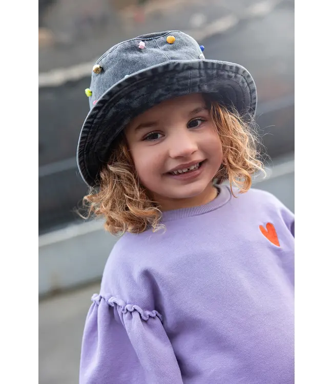 Sproet & Sprout Sweatshirt puff sleeves heart Lavender