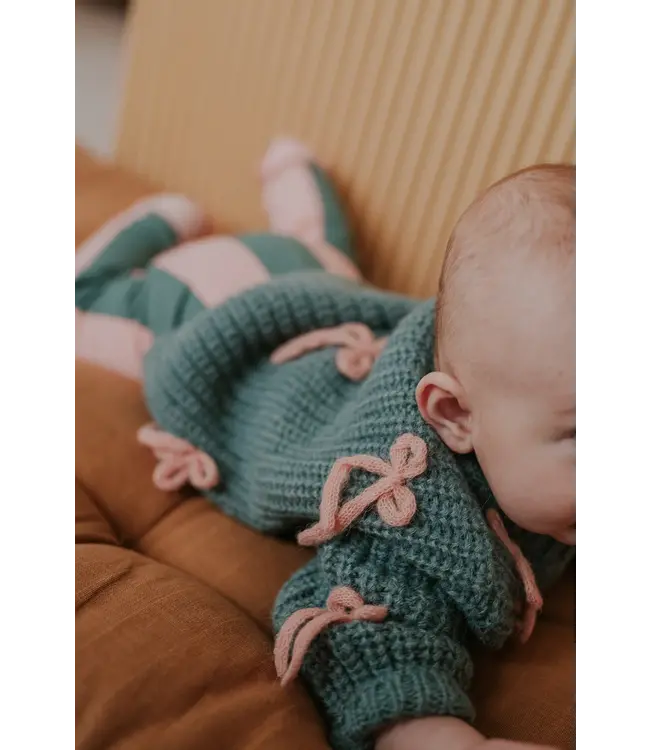 Sproet & Sprout Winter legging block stripe peach parfait