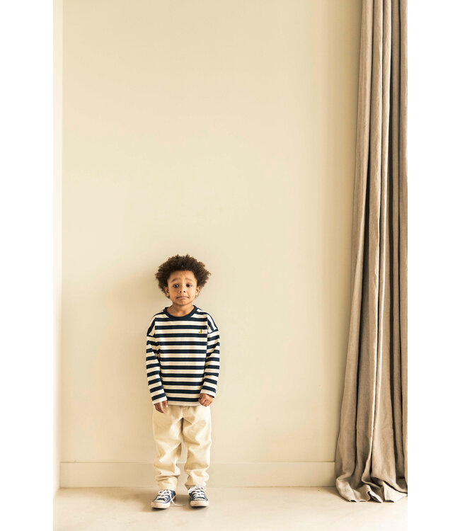 Jenest MOOS OVERSIZED LS T-SHIRT Navy blue offwhite stripe