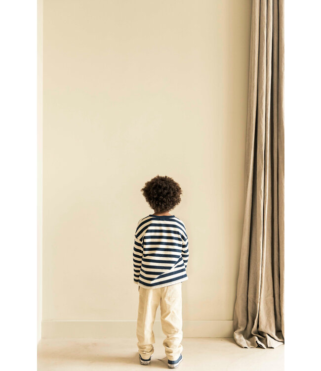 Jenest MOOS OVERSIZED LS T-SHIRT Navy blue offwhite stripe