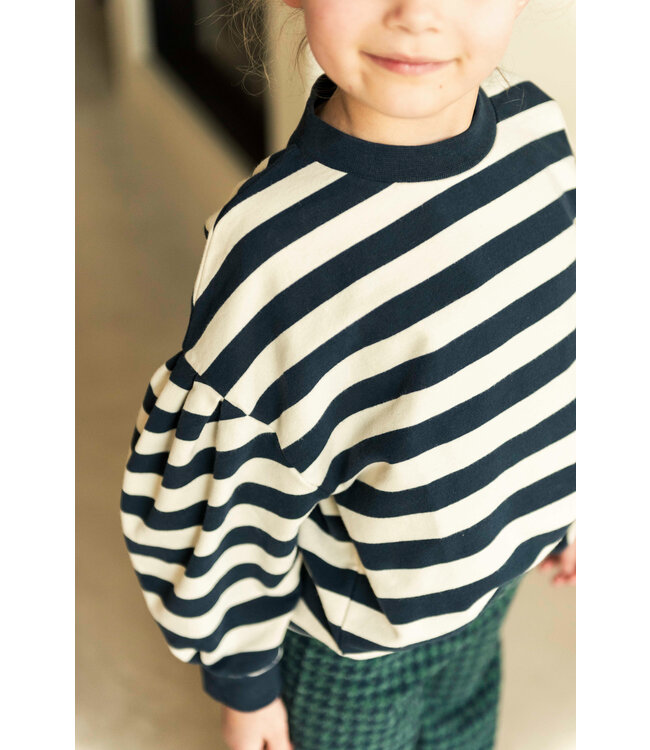 Jenest MILLIE LS T-SHIRT Navy blue offwhite stripe