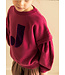 Jenest BALLOON SWEATER Cherry bordeaux