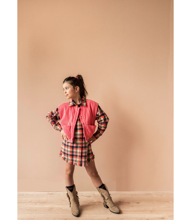 Jenest SCOTTIE DRESS Orange multi check