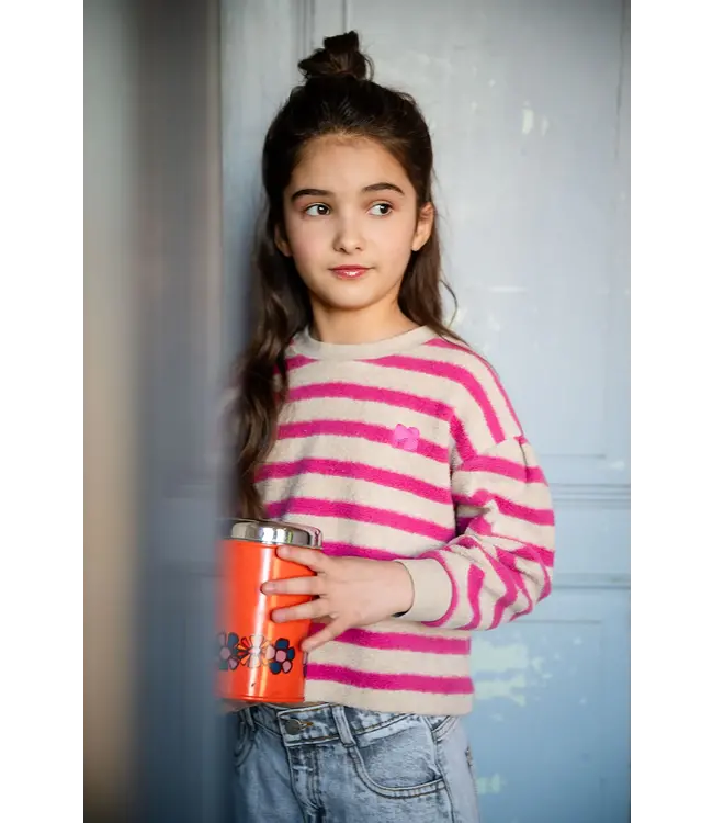 Petit Blush Teddy sweater stripe