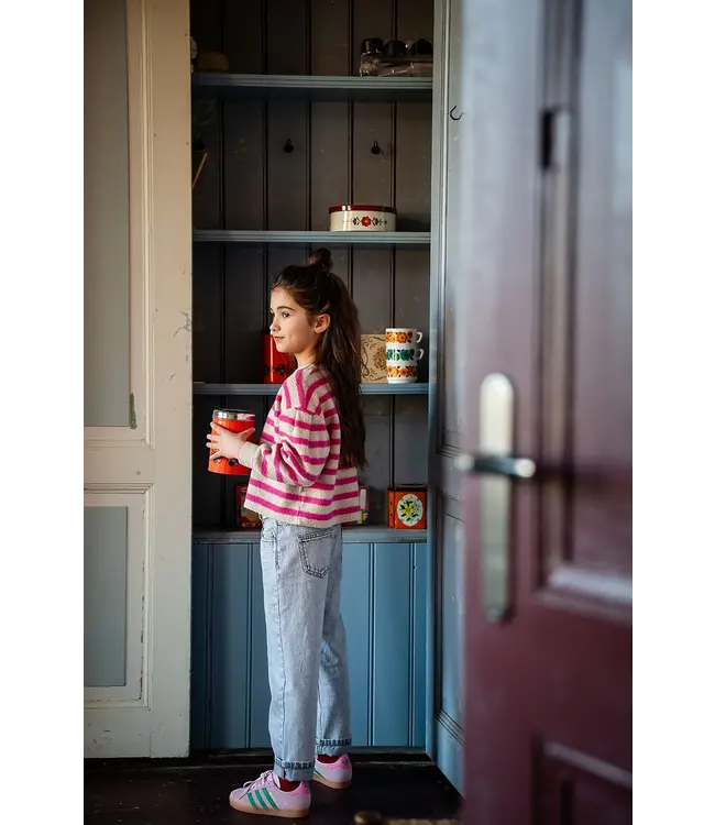 Petit Blush Teddy sweater stripe