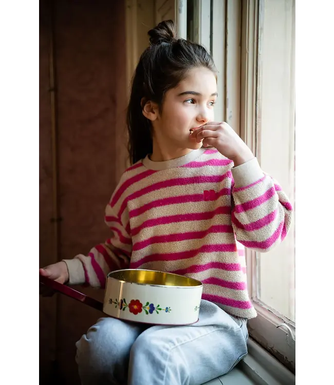 Petit Blush Teddy sweater stripe