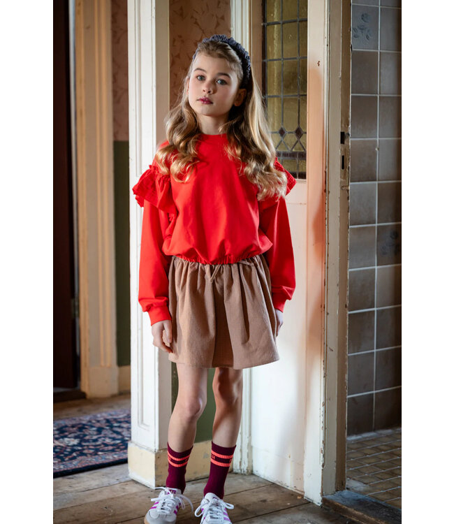 Petit Blush Romantic ruffle sweater Cayenne