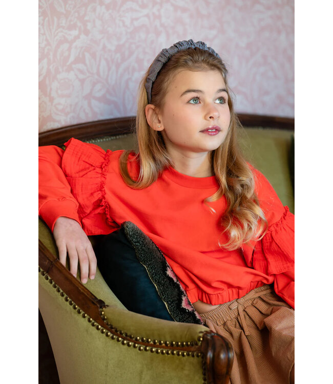 Petit Blush Romantic ruffle sweater Cayenne