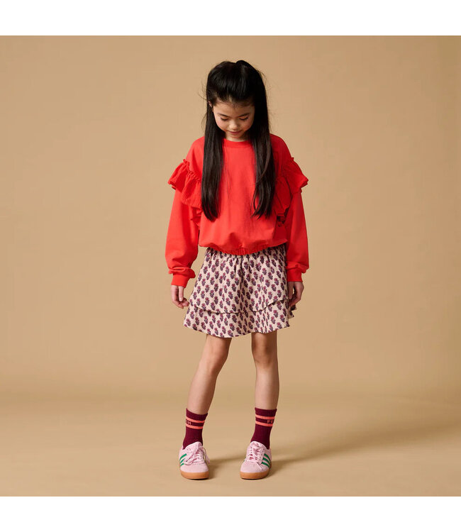 Petit Blush Romantic ruffle sweater Cayenne